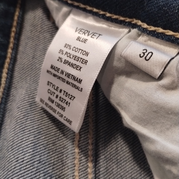 Vervet Blue button fly high rise distressed jeans women's size 30 - Picture 10 of 10